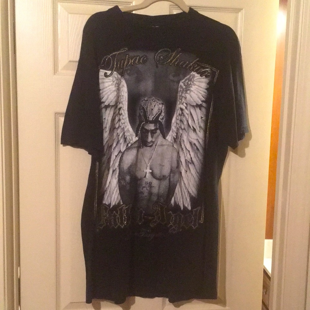 Tupac Shakur Black and Grey T-Shirt Sz. 2XL *EUC